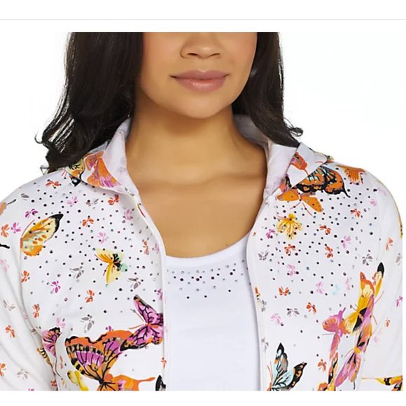 Quacker Factory Butterfly Printed Knit Hoody & Top - Picture 5 of 5